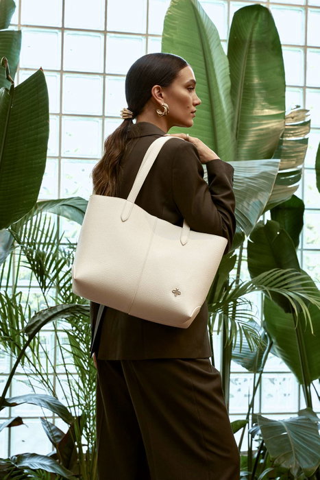 Lucky Bees Bolso Tote Crema
